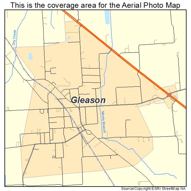 Gleason, TN location map 