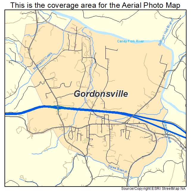 Gordonsville, TN location map 