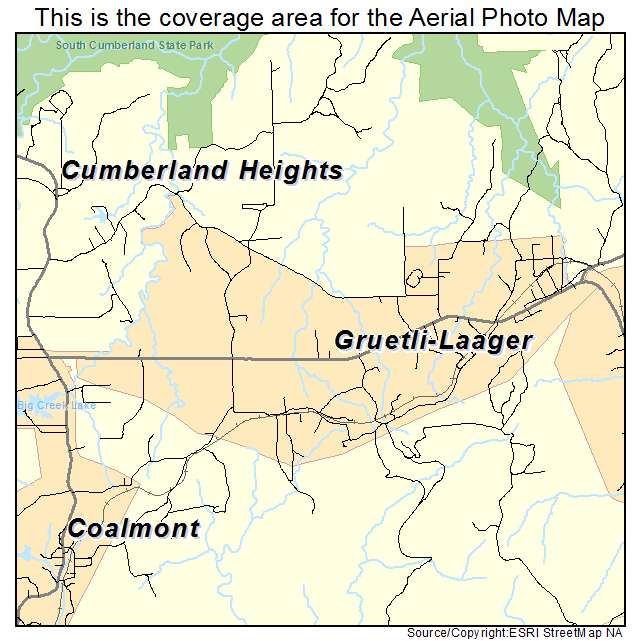 Gruetli Laager, TN location map 