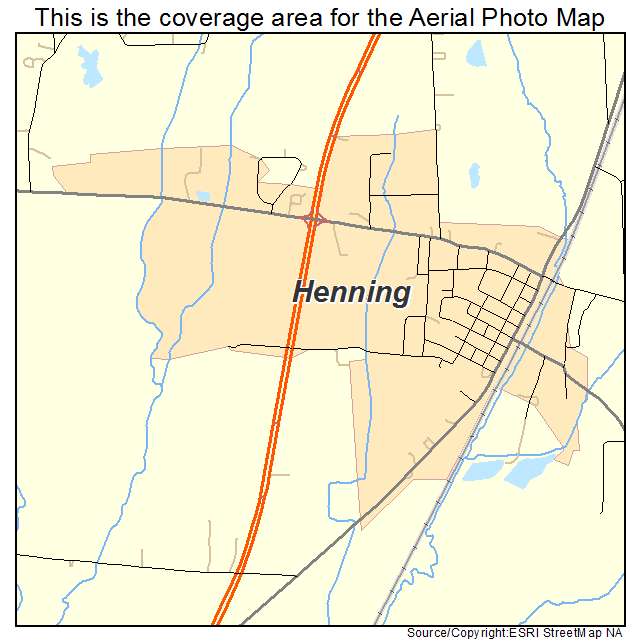 Henning, TN location map 