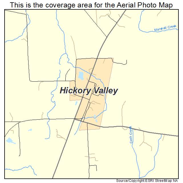 Hickory Valley, TN location map 