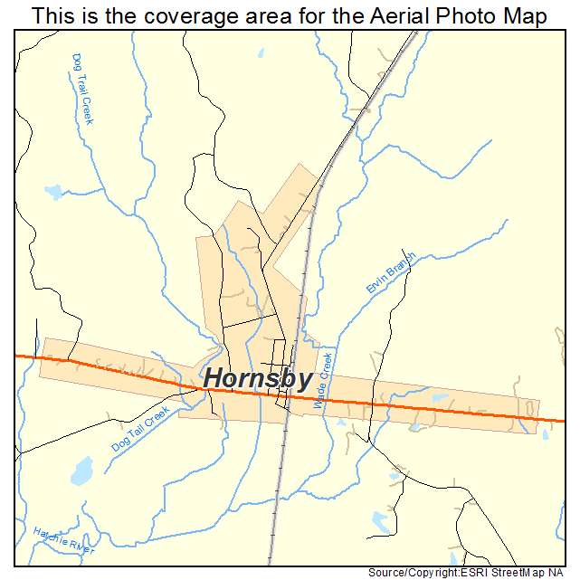 Hornsby, TN location map 