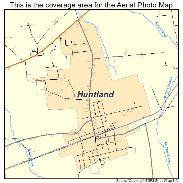 Huntland, TN location map 