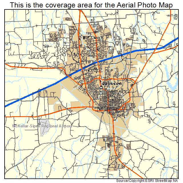 Jackson, TN location map 