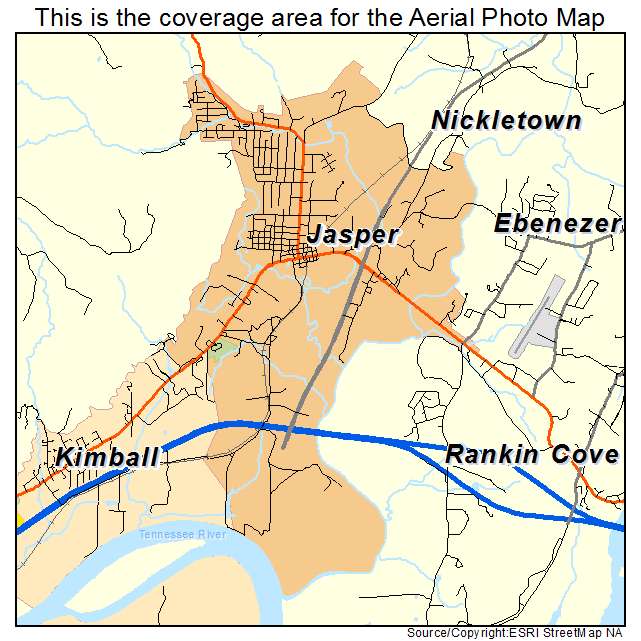 Jasper, TN location map 