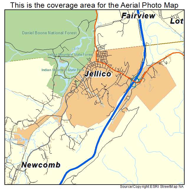Jellico, TN location map 