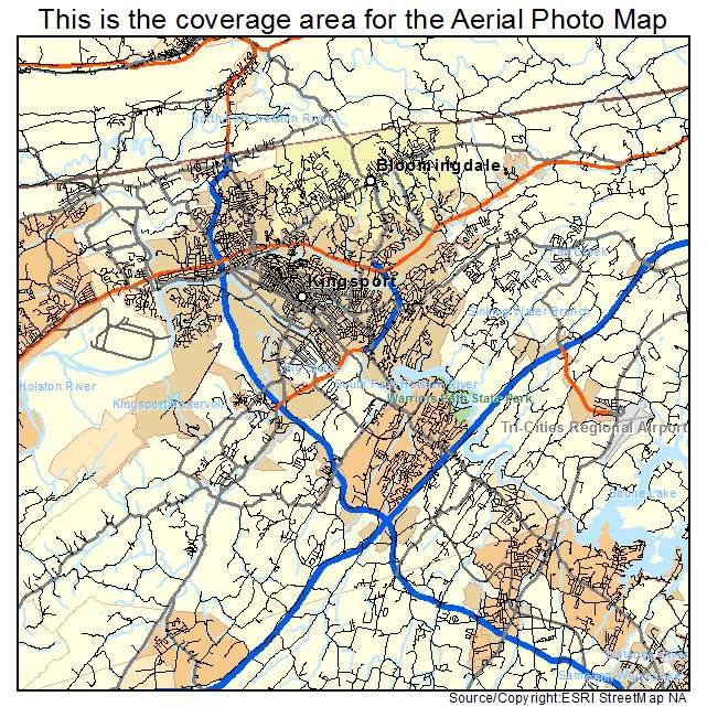 Kingsport, TN location map 