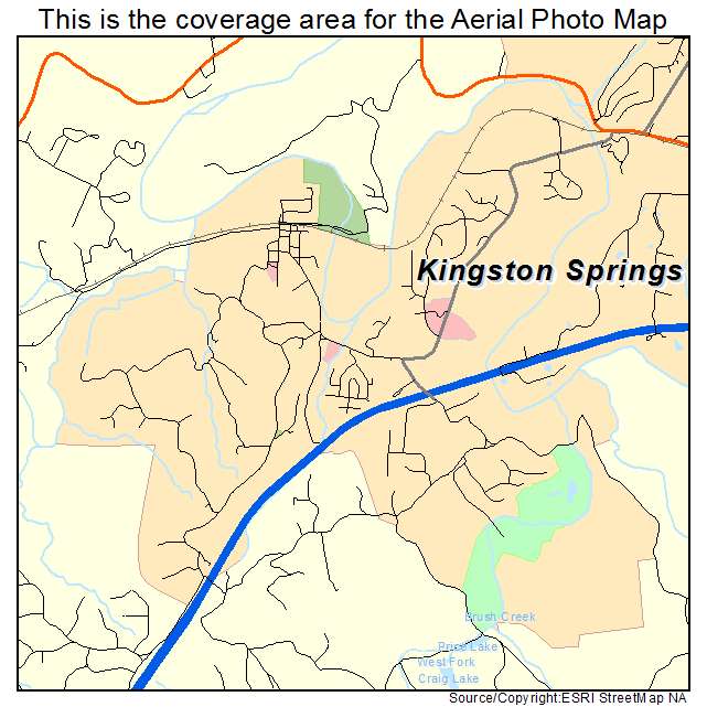 Kingston Springs, TN location map 