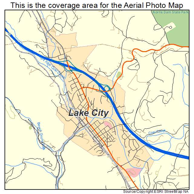 Lake City, TN location map 