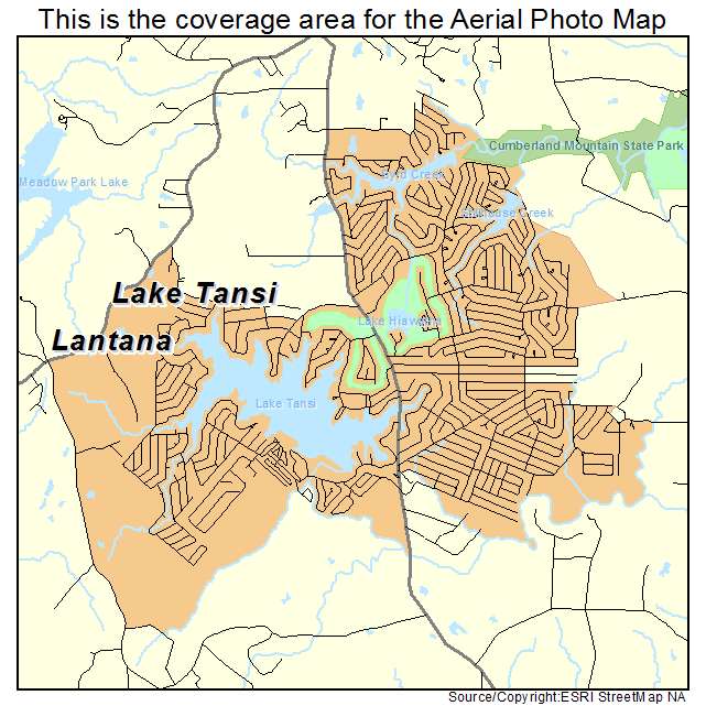 Lake Tansi, TN location map 