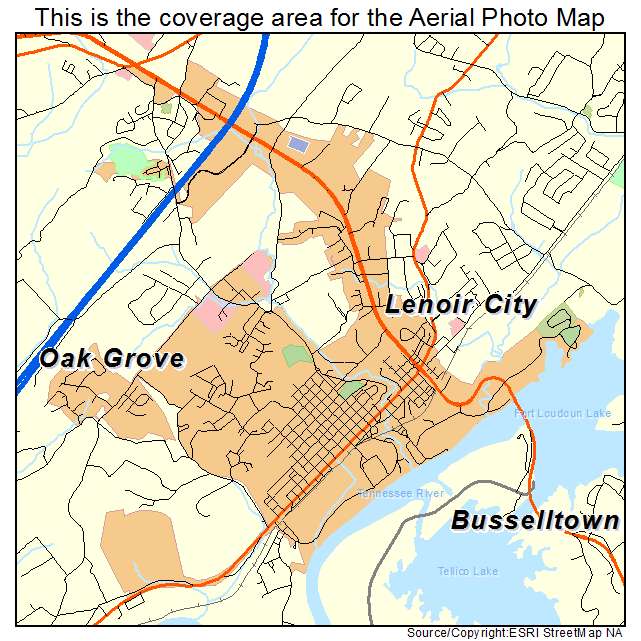 Lenoir City, TN location map 