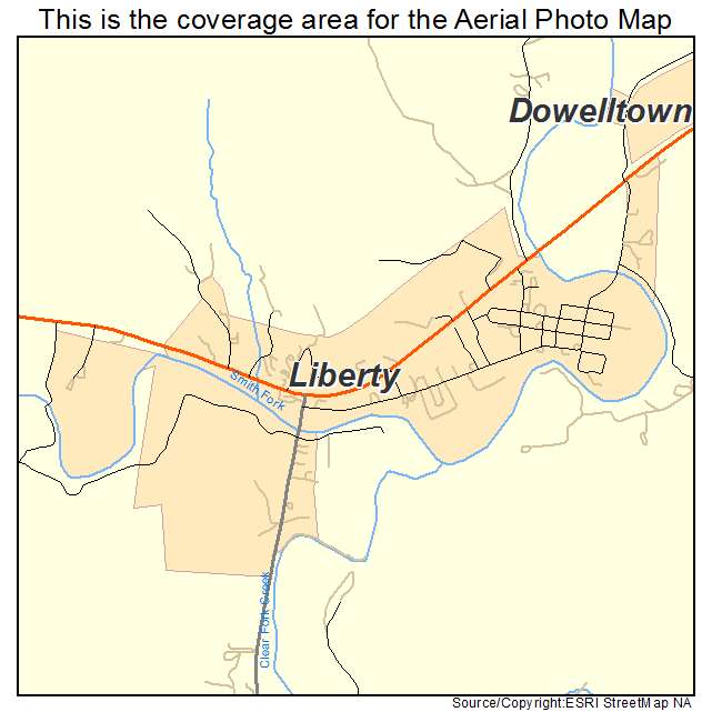 Liberty, TN location map 