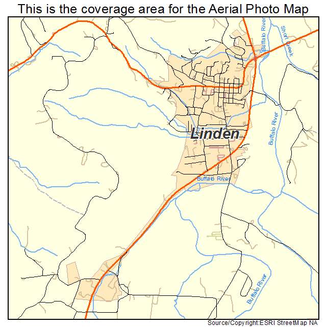 Linden, TN location map 