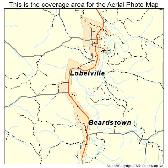Lobelville, TN location map 