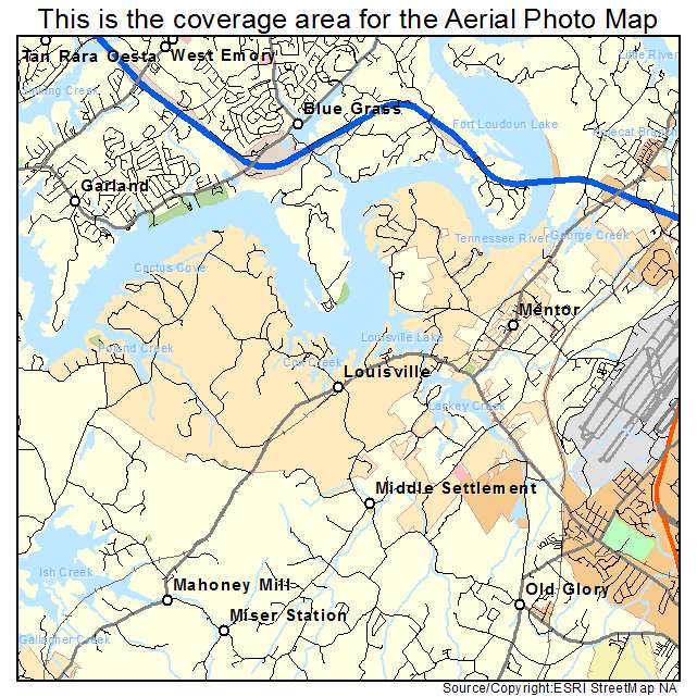 Louisville, TN location map 