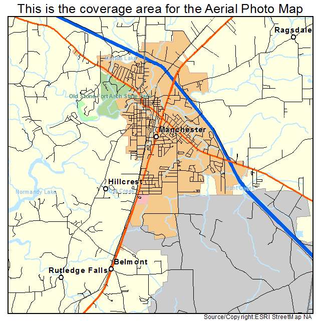 Manchester, TN location map 