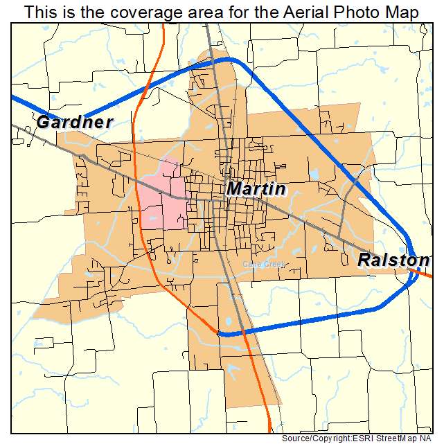 Martin, TN location map 