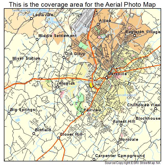 Maryville, TN location map 