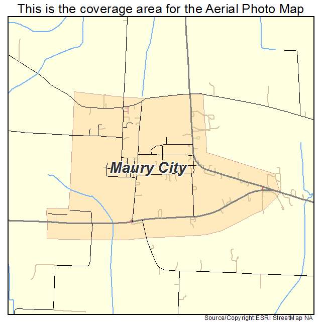 Maury City, TN location map 