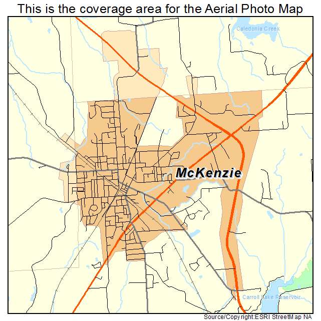 McKenzie, TN location map 