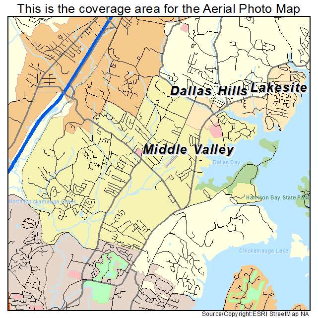 Middle Valley, TN location map 