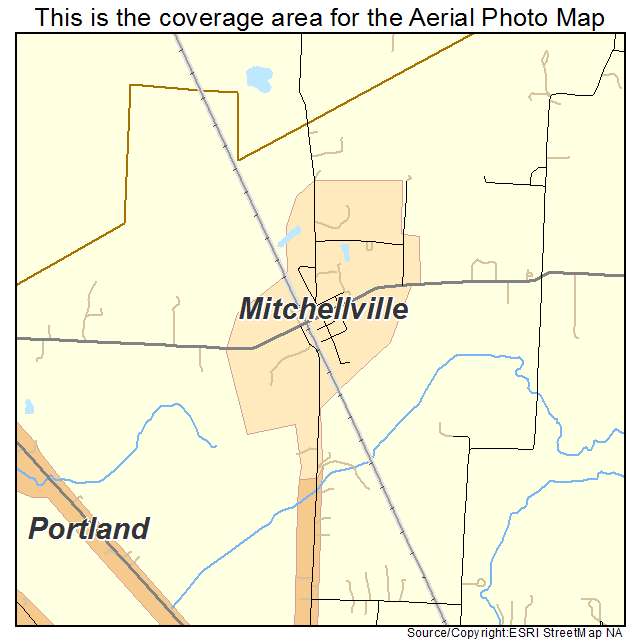 Mitchellville, TN location map 