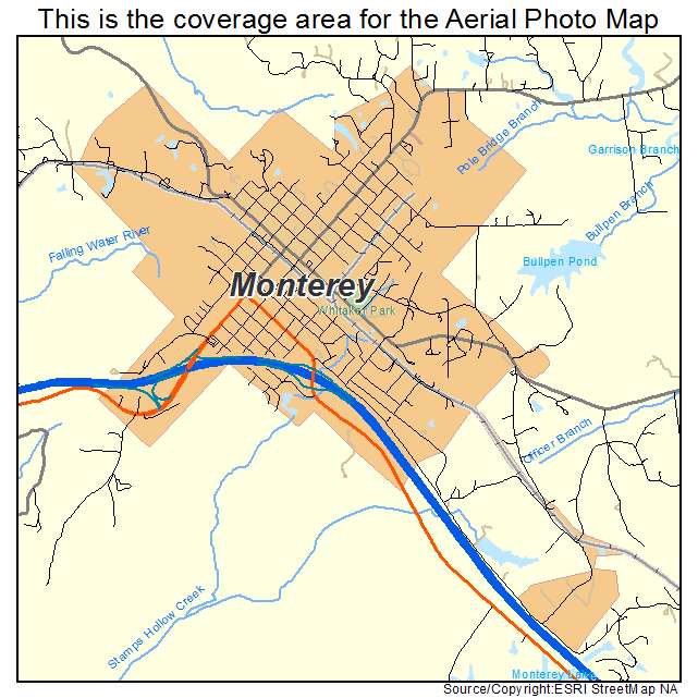 Monterey, TN location map 