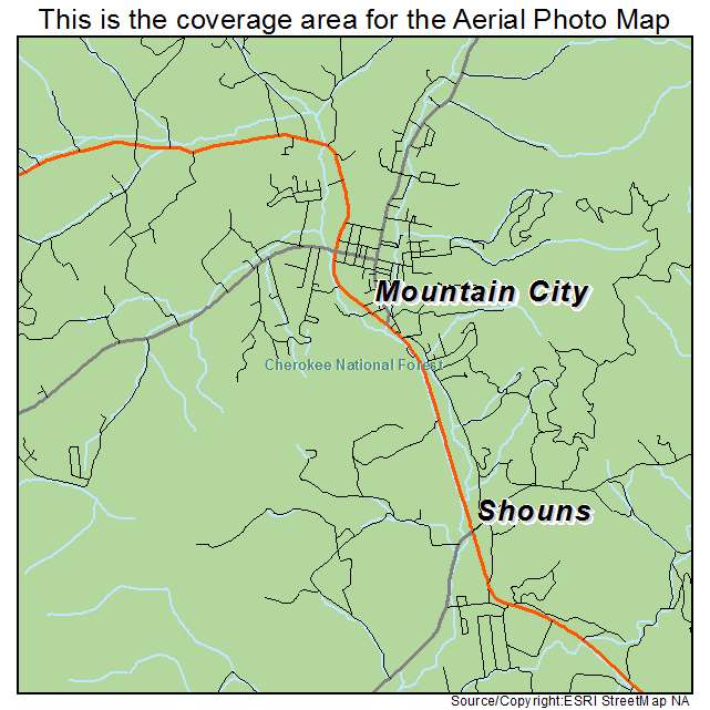 Mountain City, TN location map 