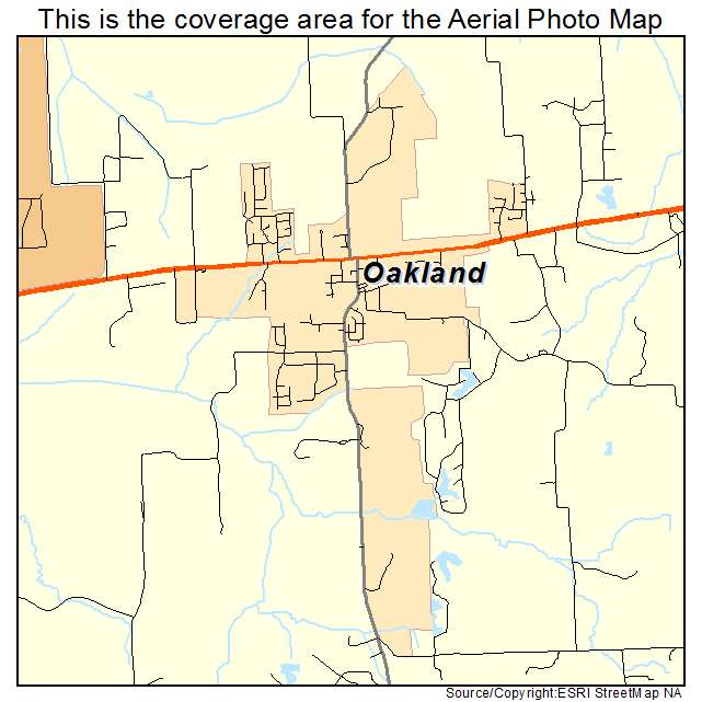 Oakland, TN location map 