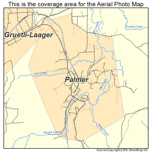 Palmer, TN location map 