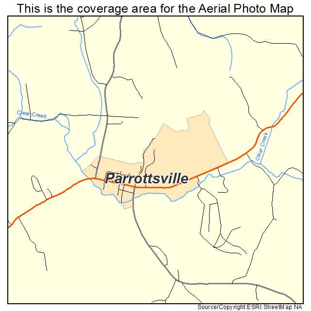 Parrottsville, TN location map 