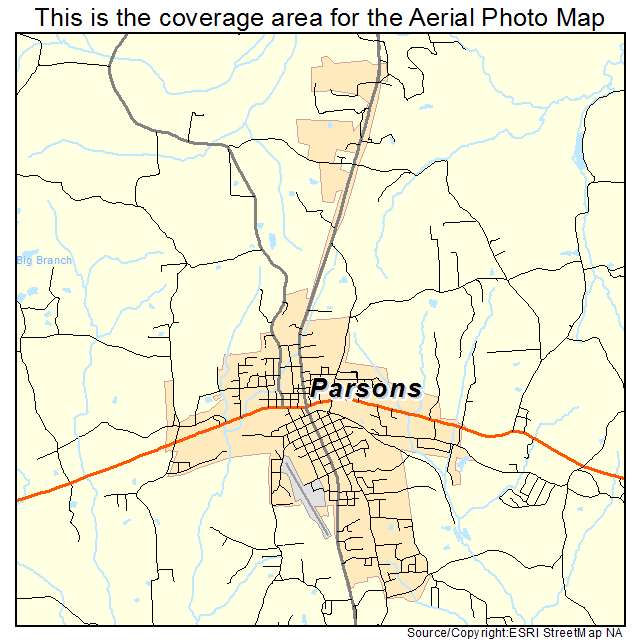 Parsons, TN location map 