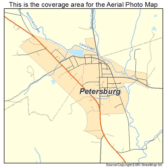Petersburg, TN location map 