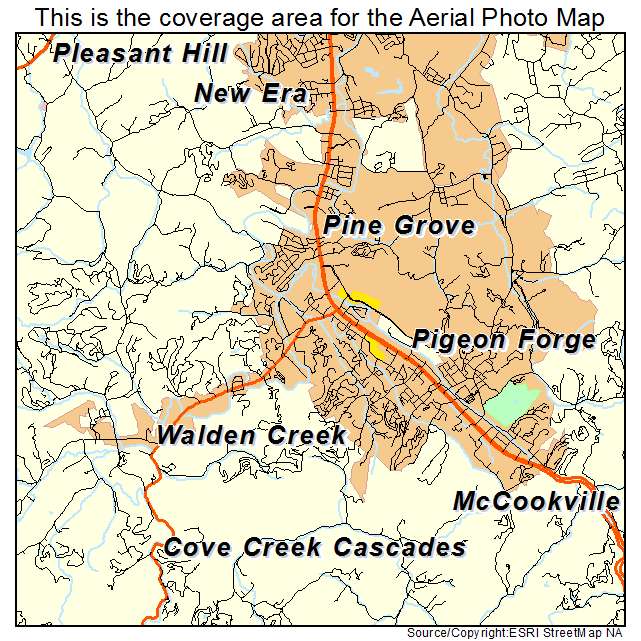 Pigeon Forge, TN location map 