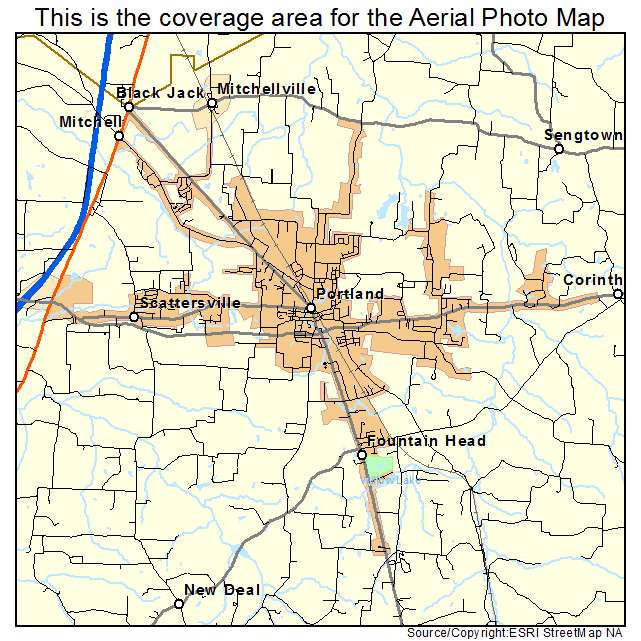 Portland, TN location map 