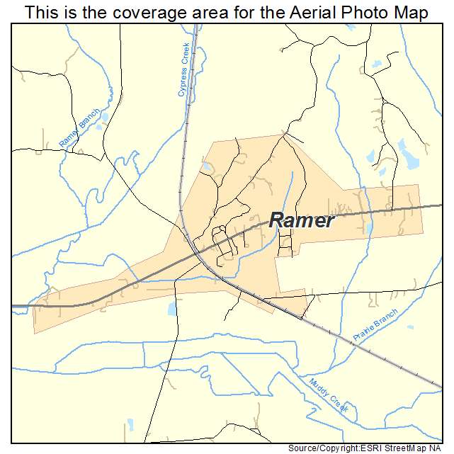 Ramer, TN location map 