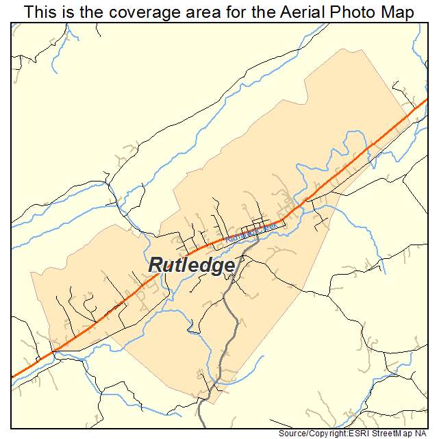 Rutledge, TN location map 