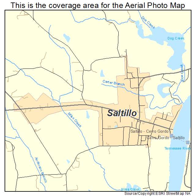 Saltillo, TN location map 