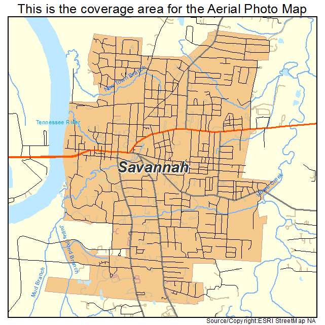 Savannah, TN location map 