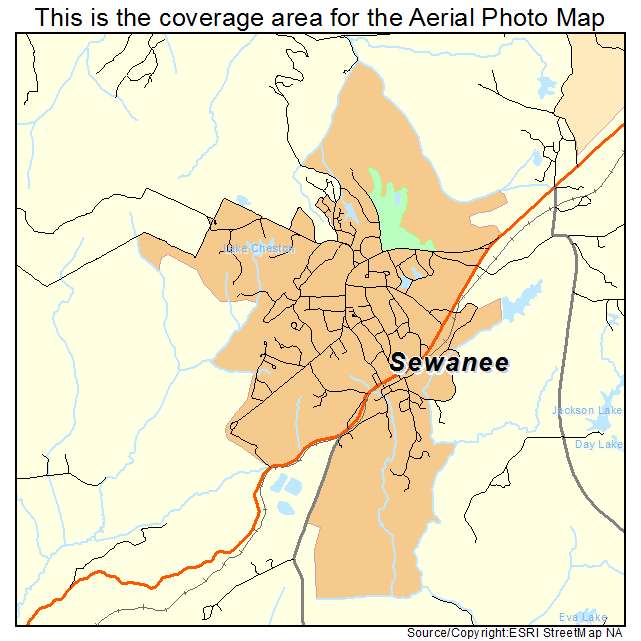 Sewanee, TN location map 