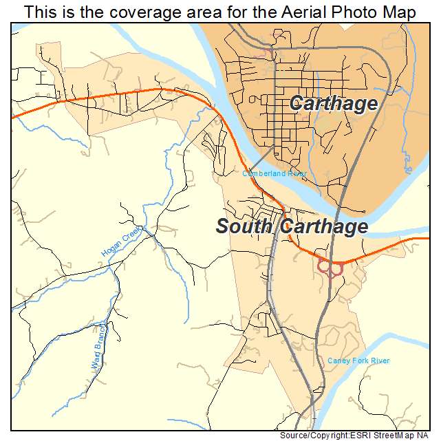 South Carthage, TN location map 