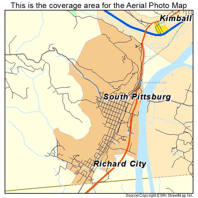 South Pittsburg, TN location map 