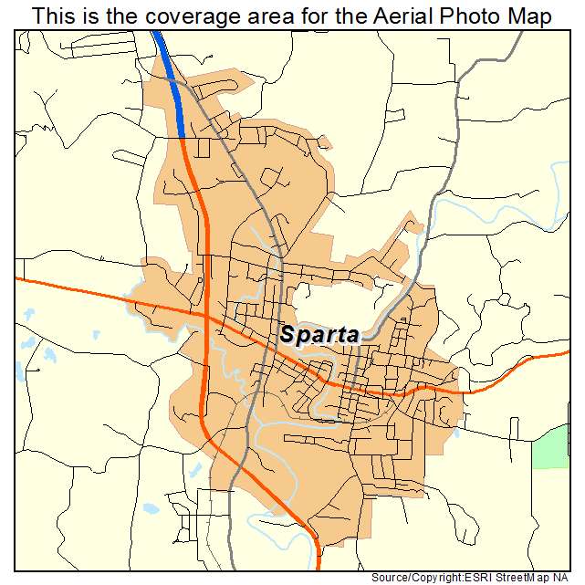 Aerial Photography Map of Sparta, TN Tennessee