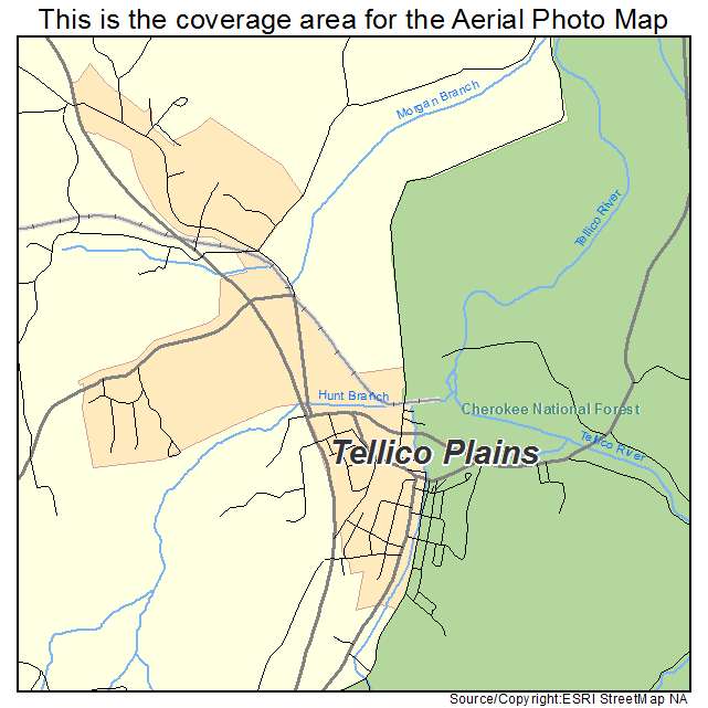 Tellico Plains, TN location map 