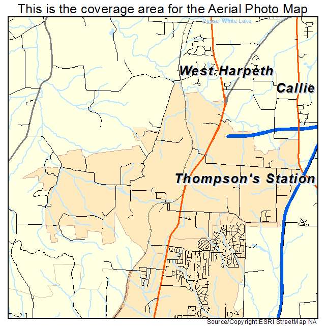 Thompsons Station, TN location map 