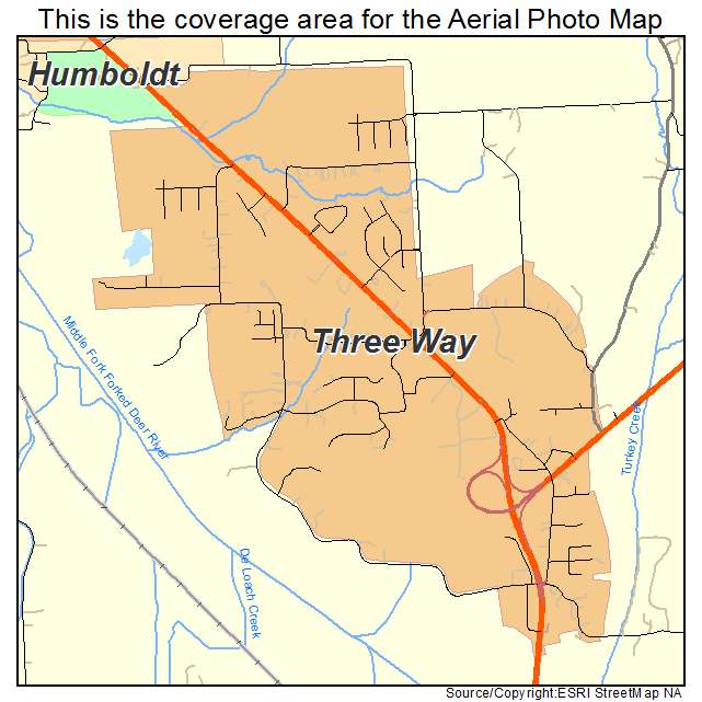 Three Way, TN location map 
