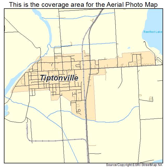 Tiptonville, TN location map 
