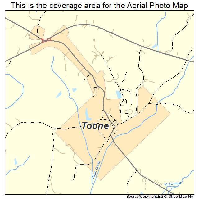 Toone, TN location map 