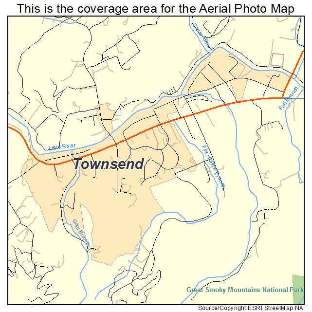 Townsend, TN location map 