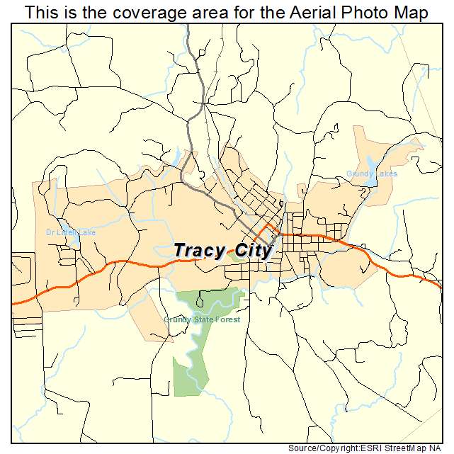 Tracy City, TN location map 